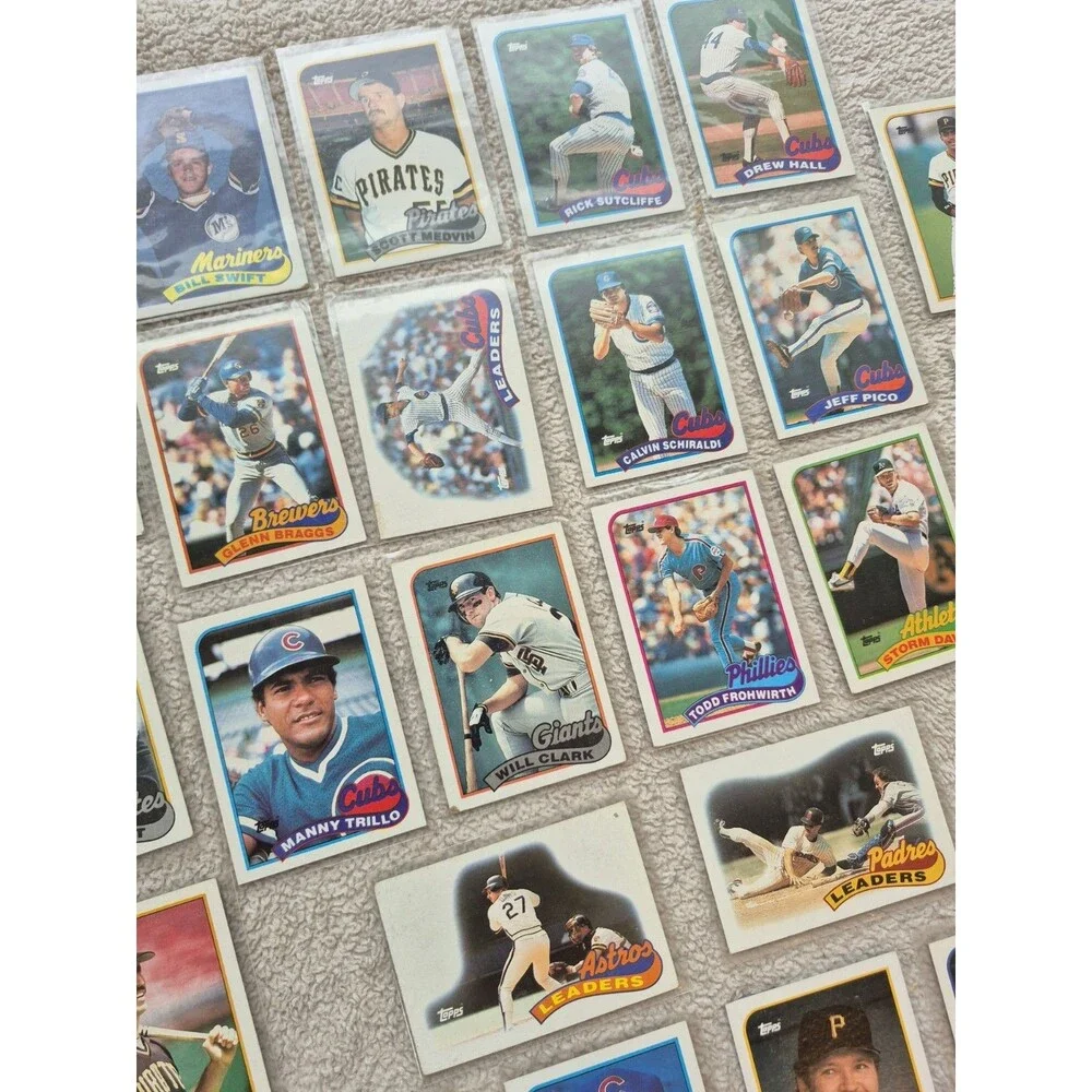 1989 Topps Baseball Card Lot 28 Cards Craig Biggio Will Clark Cubs Pirates MLB
